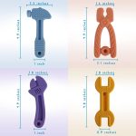 Fu Store 8 Pack Soft Silicone Teething Toys for Toddlers Infant Hammer Wrench Spanner Pliers Saw Knife Tools Shape Baby Teethers Relief Soothe Babies Gums Set (8 Pack Hammer Set) - Image 4